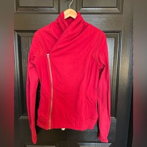 Lululemon Bhakti Jacket Wrap Front Asymmetrical Zip Cranberry Size 12